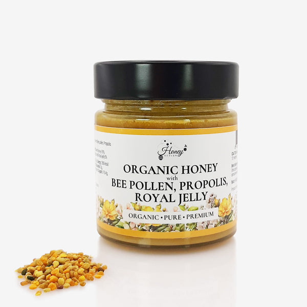 Organic Honey with Bee Pollen, Propolis and Royal Jelly