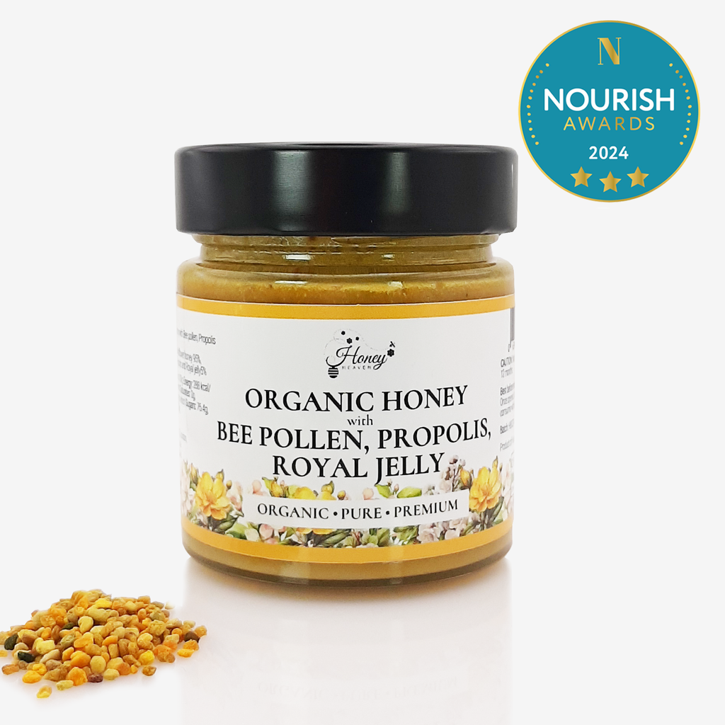 Organic Honey with Bee Pollen, Propolis and Royal Jelly