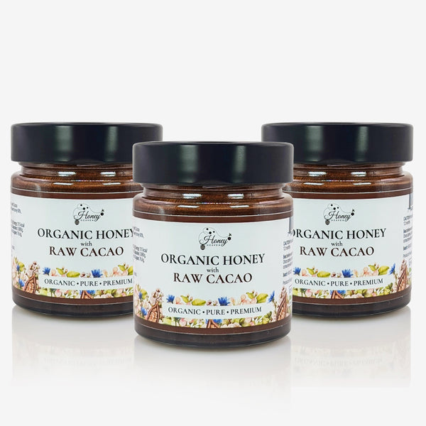 Organic Honey with Raw Cacao Superfood Trio