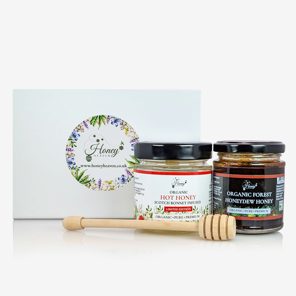 Organic Hot Honey and Honeydew Honey Gift Set